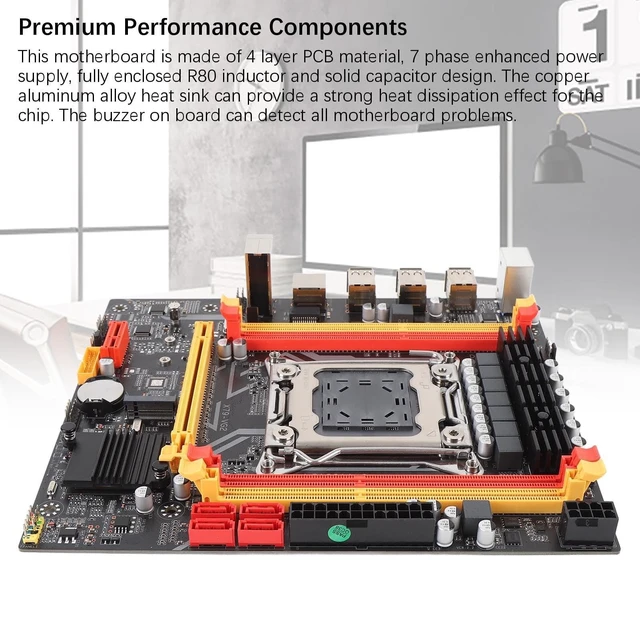 Alt view image 3 of 5 - YUEHISY X79 Computer Motherboard, Supports E5 V1 V2 and 3th 4th Gen Core i7 Processors DDR3 SDRAM 128GB 1866MHz, with M.2 NVMe PCIE 3.0 X4 Slot