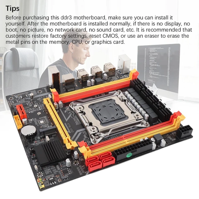 Alt view image 4 of 5 - YUEHISY X79 Computer Motherboard, Supports E5 V1 V2 and 3th 4th Gen Core i7 Processors DDR3 SDRAM 128GB 1866MHz, with M.2 NVMe PCIE 3.0 X4 Slot