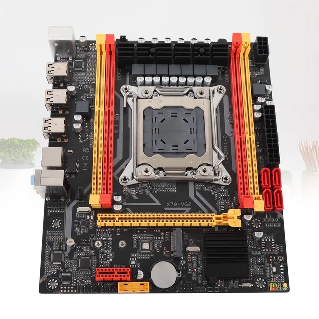 Alt view image 5 of 5 - YUEHISY X79 Computer Motherboard, Supports E5 V1 V2 and 3th 4th Gen Core i7 Processors DDR3 SDRAM 128GB 1866MHz, with M.2 NVMe PCIE 3.0 X4 Slot