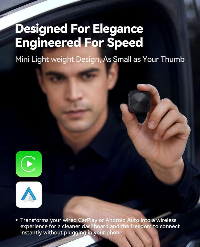 Alt view image 3 of 5 - Wireless CarPlay & Android Auto Adapter, Convert Wired to Wireless