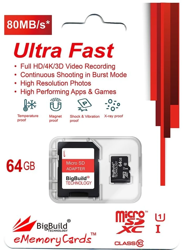 Alt view image 2 of 5 - BigBuild Technology 64GB Micro SDXC Memory Card for Samsung Galaxy F06, F16, M06, M16, M36 Smartphone