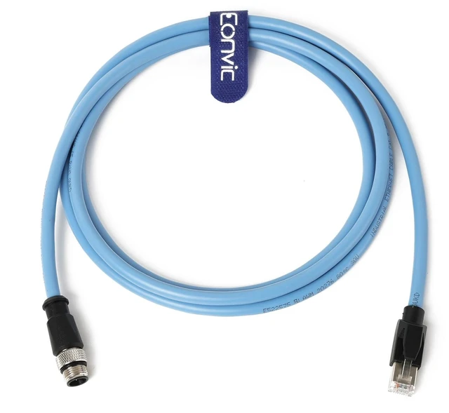 Alt view image 2 of 4 - Eonvic Industrial M12 4 Pin Male D Code to RJ45 High Flex Cat6 Shielded Waterproof Ethernet High-Speed Data Transfer Cable POE PROFINET/EtherNet 30CM