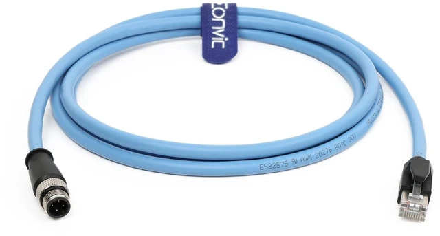 Alt view image 3 of 4 - Eonvic Industrial M12 4 Pin Male D Code to RJ45 High Flex Cat6 Shielded Waterproof Ethernet High-Speed Data Transfer Cable POE PROFINET/EtherNet 30CM