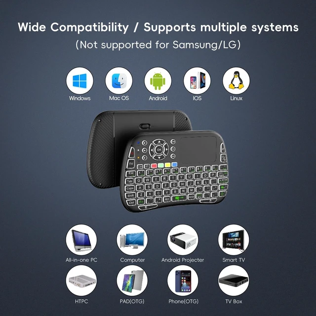 Alt view image 3 of 5 - iPazzPort Mini Wireless Keyboard Mouse Combo, Bluetooth & 2.4G Dual Mode