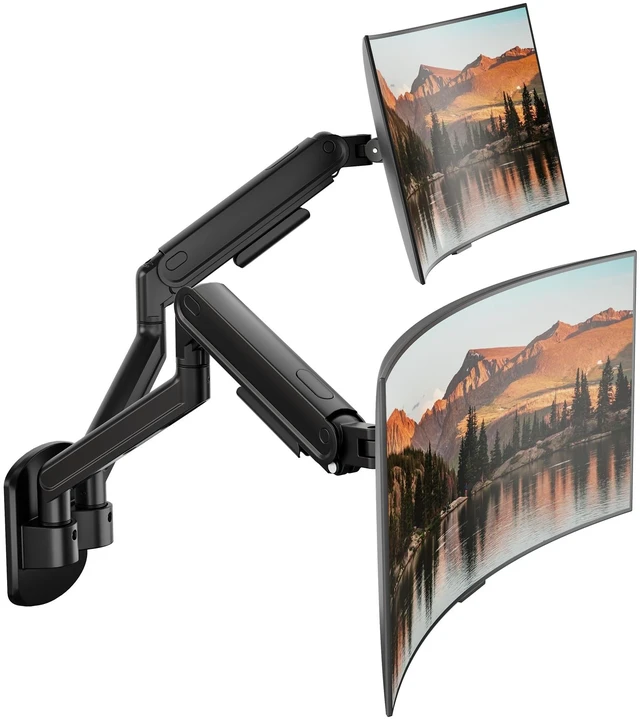 Main image of monTEK Dual Monitor Wall Mount, Full Motion Spring Arm for 17-40" Screen