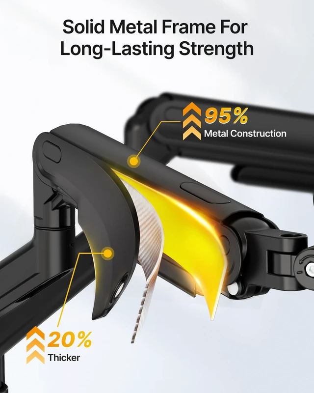 Alt view image 3 of 5 - monTEK Dual Monitor Wall Mount, Full Motion Spring Arm for 17-40" Screen