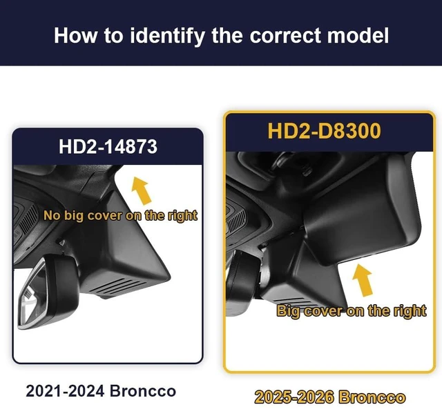 Alt view image 4 of 5 - Fitcamx Front 4K+Rear 1080P Dash Cam Adapts for Ford Bronco 2025-2026 Rapor (NOT for Bronco Sport) HD2-D8300, OEM Look, 2 Way HD Video, WiFi & APP, Loop Recording, G-Sensor, Easy to Use, 128GB Card