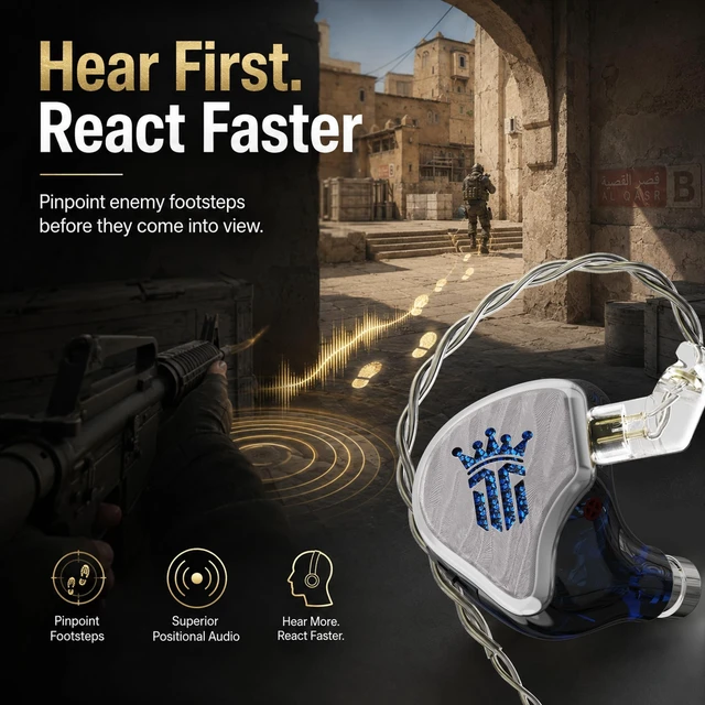 Alt view image 5 of 5 - TipsyAuthen Tipsy TG4 Gaming IEMs with Mic, 4-Driver Hybrid Gaming Earbuds, Custom EQ App & Web Control, Dual Gaming Modes, HiFi DSP USB-C Audio for PC, PS5, Switch & Steam Deck(Siliver)