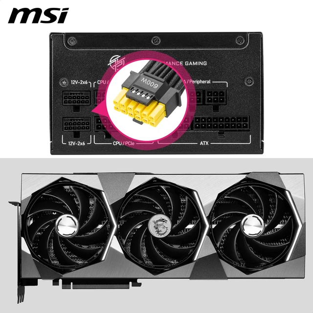 Alt view image 4 of 5 - MSI MPG A850GS PCIE5, Fully Modular Gaming 850W Power Supply, 80+ Gold, Dual 12V-2x6 Cables, Server-Grade Capacitor, ATX 3.1 & PCIe 5.1 Ready, Low-Noise, Semi Digital, 10 Year Warranty