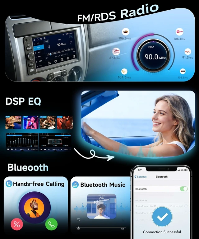 Alt view image 5 of 5 - 4G+64G Android 15 Car Stereo for 2003-2006 Chevrolet Silverado Impala Tahoe