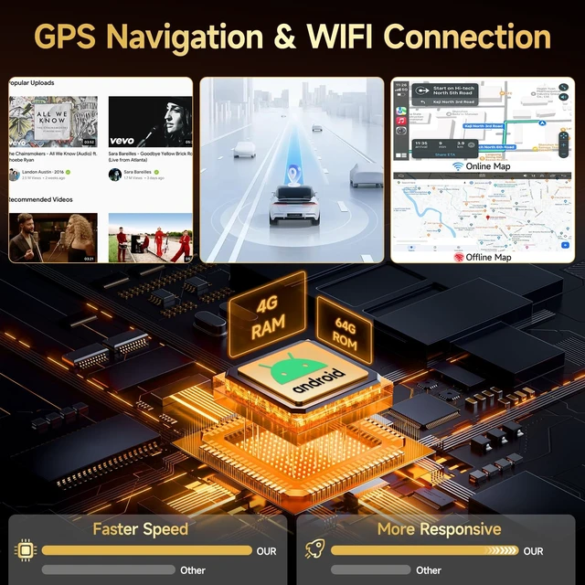 Alt view image 4 of 5 - Naifay 8Core 4G+64G Android Car Radio for Nissan Sentra 2013-2019