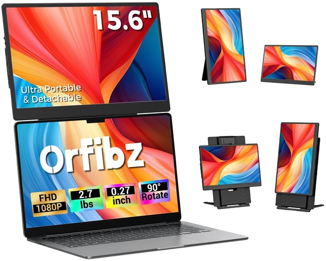 Main image of 15.6 Laptop Screen Extender, 5 Modes & 360 Rotating Portable Monitor