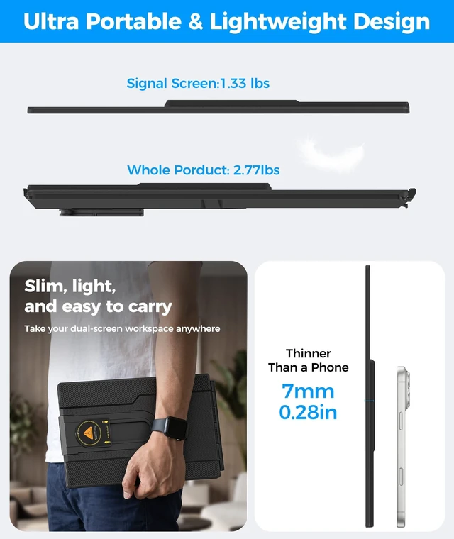 Alt view image 4 of 5 - 15.6 Laptop Screen Extender, 5 Modes & 360 Rotating Portable Monitor