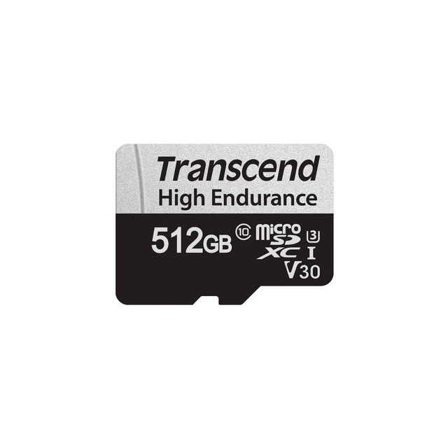 Alt view image 2 of 5 - Transcend 512GB USD350V High Endurance microSD Card, 100MB/s, U3, C10, V30