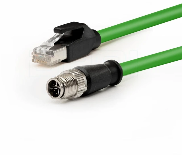 Main image of DRRI M12 X-Coded 8Pin Male to RJ45 Ethernet Cat6 Network Cable for Cognex Vision Industrial Camera, Barcode Scanner Readers and Automation Sensor Applications, IP67 High Flex Durable Shielded Ca