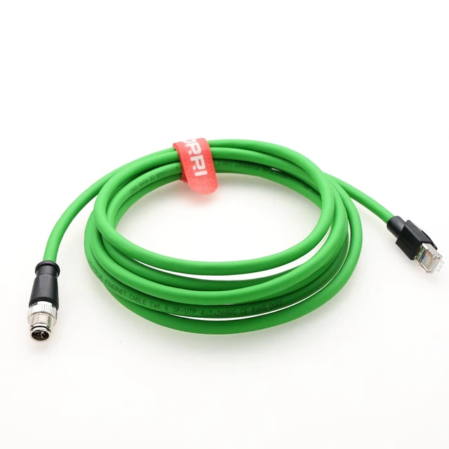 Alt view image 3 of 4 - DRRI M12 X-Coded 8Pin Male to RJ45 Ethernet Cat6 Network Cable for Cognex Vision Industrial Camera, Barcode Scanner Readers and Automation Sensor Applications, IP67 High Flex Durable Shielded Ca