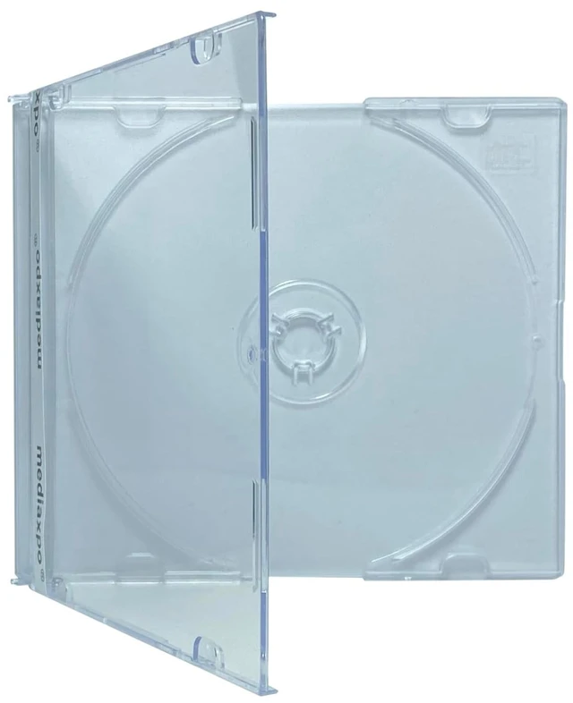 Main image of mediaxpo Premium Slim Clear Jewel Cases - Protect and Showcase Your CDs - Slim CD Case for Space-Saving Storage (Pack of 100)