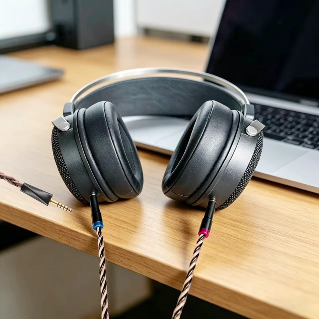 Alt view image 5 of 5 - FAAEAL Monitor Headphone Cable,8N OFC German Copper AUX Cord Compatible with Hifiman HE400SE HE-350 MEZE 105 AER 109 Pro Sony MDR Z1R Headset for Musicians Audiophiles 4.4mm