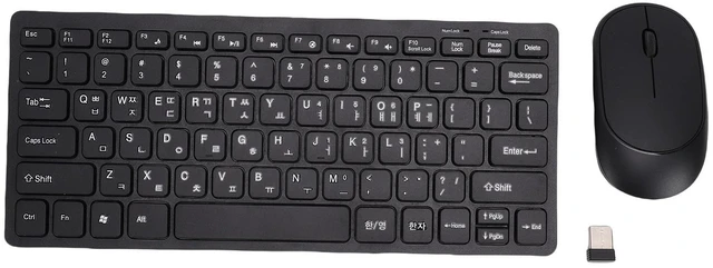 Main image of Zopsc Korean 2.4G Wireless Keyboard and Mouse Combo, 78 Keys Slim Korean Keyboard Mouse Set for PC Laptop, USB Receiver Plug and Play, Black