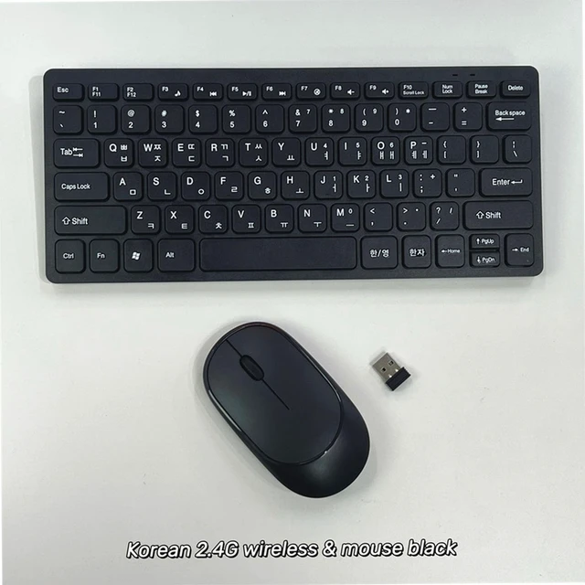 Alt view image 4 of 5 - Zopsc Korean 2.4G Wireless Keyboard and Mouse Combo, 78 Keys Slim Korean Keyboard Mouse Set for PC Laptop, USB Receiver Plug and Play, Black