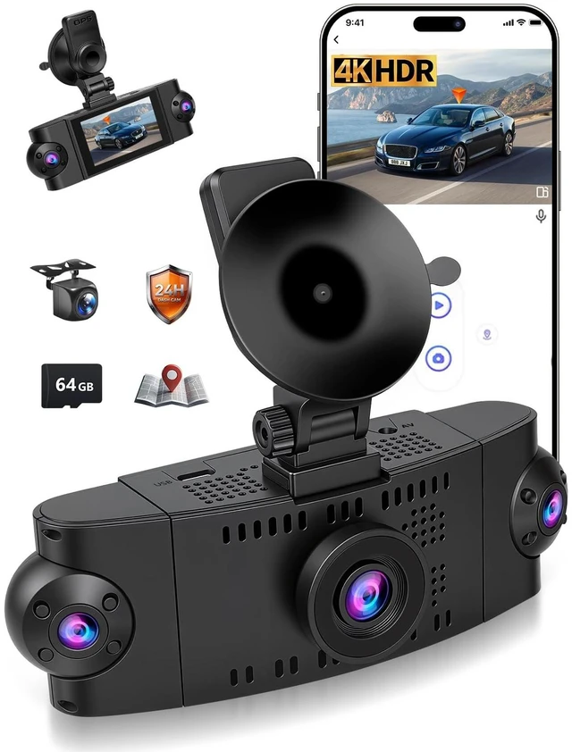 Main image of Wadpon 4K+1080P*3 Dash Camera for Cars, 4 Channel Dash Came Front and Rear