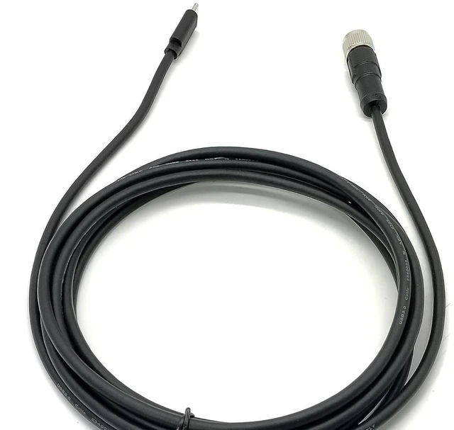Alt view image 5 of 5 - Elecbee M12 to USB 2.0 Type C Cable, M12 4 Pin A Code Female to USB Male Assembly AWG26 Adaptor 9.8ft Overmolded Solder Double Ended Cable