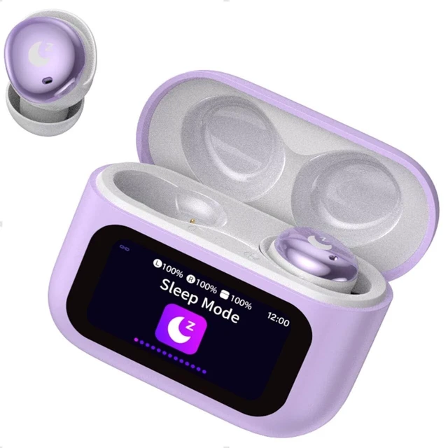 Main image of VEKJ Sleep Earbuds Bluetooth Crystal-Clear Calls, IPX7 Waterproof Earphones Lilac