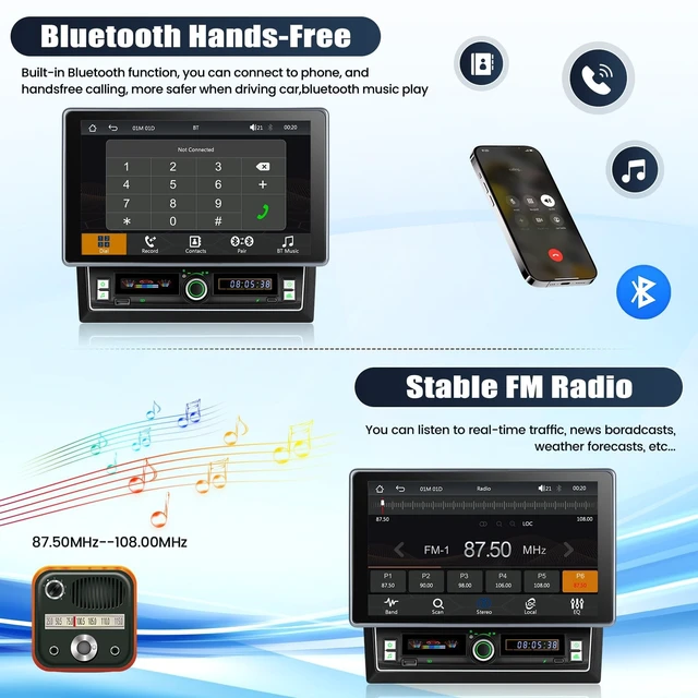 Alt view image 3 of 5 - Double Din Touchscreen Car Radio Stereo with Wireless Carplay&Android Auto