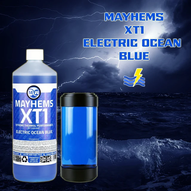 Alt view image 5 of 5 - Mayhems - XT1 Premixed PC Coolant - Computer Water Cooling Fluid - Liquid Cooling, Thermal Performance Series, 1 Litre, Electric Ocean Blue