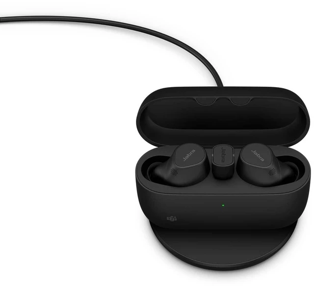 Main image of Jabra Evolve2 True Wireless in-Ear Bluetooth Earbuds with Wireless Charging Pad - Active Noise Cancellation, MultiSensor Voice Technology - MS Teams Certified, Works with All Other Platf