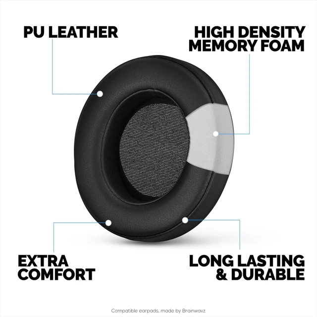 Alt view image 3 of 5 - Replacement Earpads for Razer Kraken PRO V2 7.1 Gaming Headphones, PU Leather, Memory Foam for Extra Comfort, Upgraded, Durable & Long Lasting Ear Cushions by Brainwavz