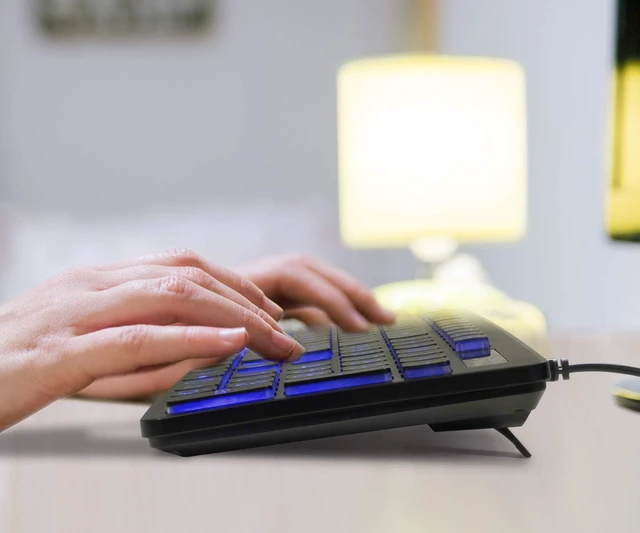 Alt view image 5 of 5 - Aluratek Large Print Tri-Color USB LED Backlit Illuminated Keyboard (AKBLED01FS)