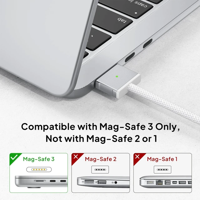 Alt view image 3 of 5 - Elebase USB C Mag-Safe 3 Charging Cable 6.6FT,140W Mag 3 Charger Cord 2M