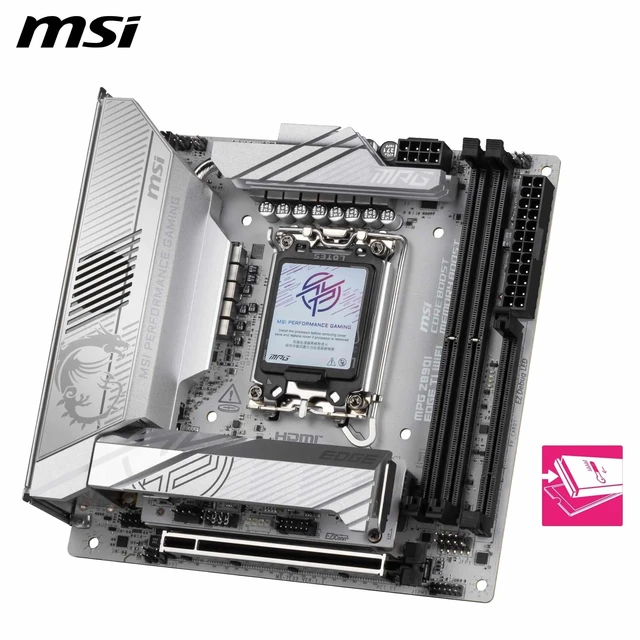 Alt view image 3 of 5 - MSI MPG Z890I Edge TI WiFi Motherboard, Mini-ITX - Supports Intel Core Ultra Processors (Series 2), LGA 1851-110A SPS VRM, DDR5 Memory Boost (8600+ MT/s OC), PCIe 5.0 x16, M.2 Gen5, Wi-Fi 7, 5G