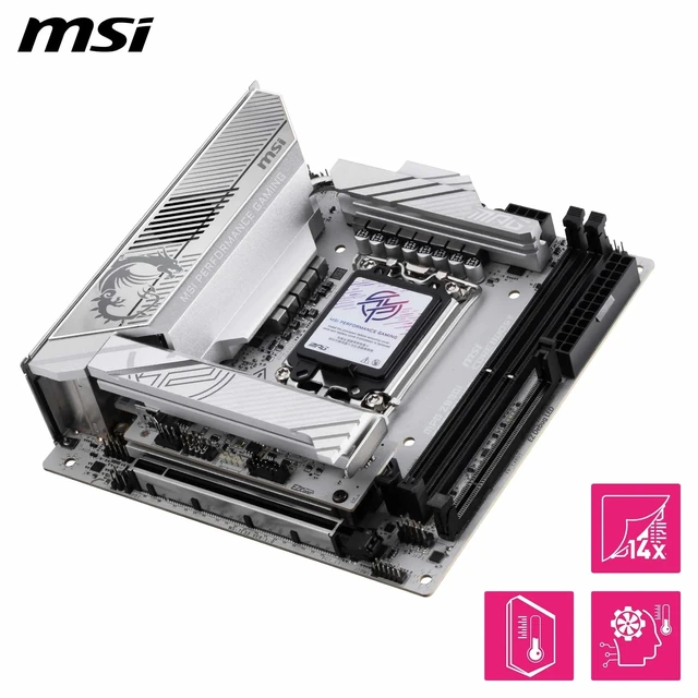 Alt view image 4 of 5 - MSI MPG Z890I Edge TI WiFi Motherboard, Mini-ITX - Supports Intel Core Ultra Processors (Series 2), LGA 1851-110A SPS VRM, DDR5 Memory Boost (8600+ MT/s OC), PCIe 5.0 x16, M.2 Gen5, Wi-Fi 7, 5G