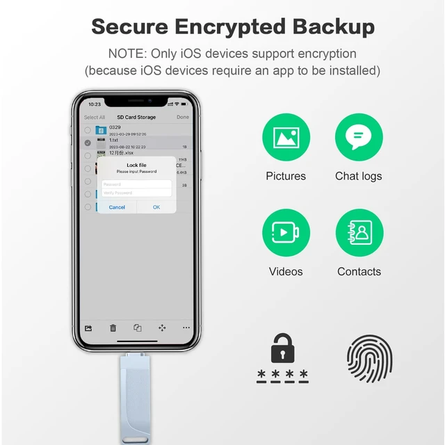 Alt view image 5 of 5 - 512GB Photo Stick for Smartphones, 4in1 Functionality, Directly Transfer Photos to USB Drive, Supports Storage of Photos/Videos/Various Files, Compatible with iPhone/iPad/Android/PC and More.