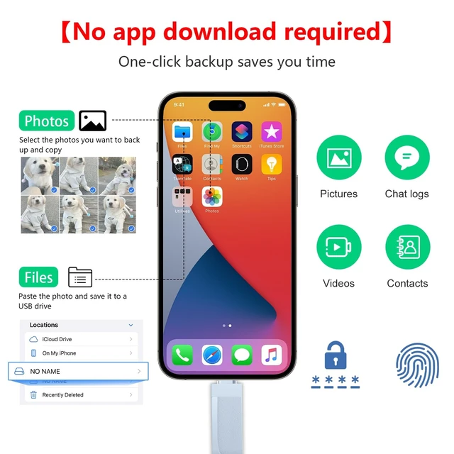 Alt view image 4 of 5 - 512GB Photo Stick for Smartphones, 4in1 Functionality, Directly Transfer Photos to USB Drive, Supports Storage of Photos/Videos/Various Files, Compatible with iPhone/iPad/Android/PC and More.