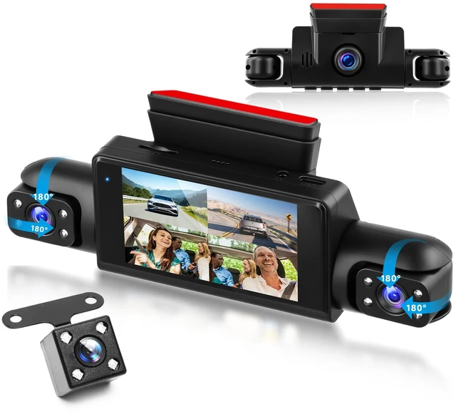 Main image of Orderich 4 Channel 360Dash Cam Front and Rear Inside Left Right, 3 Inch Dash Camera for Cars, Built-in Night Vision, Sensitive Motion Detection 24/7 Recording Parking Mode Monitor Reversing Help