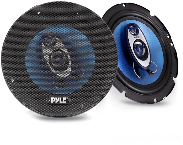 Main image of Pyle 6.5" Three-Way Sound Speaker System-180 W RMS/360W Power Handling w/4 Ohm Impedance and 3/4'' Piezo Tweeter for Car Component Stereo,Round Shaped Pro Full Range Triaxial Loud Audio -PL63BL,Blue