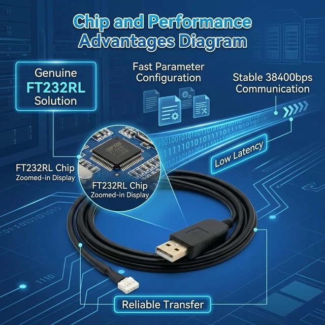 Alt view image 4 of 5 - Pidwaok USB to 4-Pin Cable for KINCO MD Series Servo Drives, 1.8m RS232 Configuration & Debug Cable
