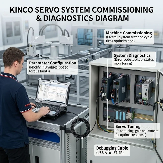 Alt view image 5 of 5 - Pidwaok USB to 4-Pin Cable for KINCO MD Series Servo Drives, 1.8m RS232 Configuration & Debug Cable