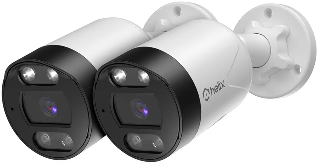 Main image of Helix 2PK 5MP Outdoor IP Security PoE Camera, Human Detection, NDAA Compliant, IP Surveillance Bullet, 2-Way Audio, Support 256GB MicroSD, 98ft Night Color Vision, Deterrent, 2PK-HLX-IP5M-B102EW-AI