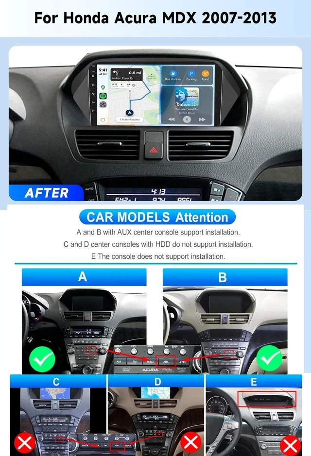 Alt view image 2 of 5 - Rimoody Linux Car Stereo for Honda Acura MDX Radio 2007-2013 Carplay