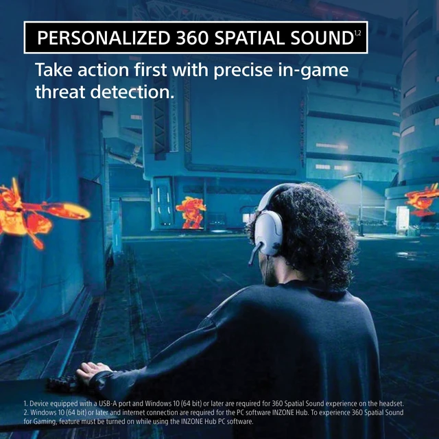 Alt view image 3 of 5 - Sony INZONE H3 Wired Over-Ear Gaming Headset with Mic PS5 Headphones, Black