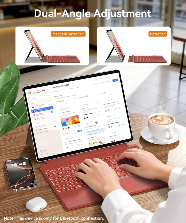 Alt view image 3 of 5 - Surface Pro Keyboard for Microsoft Surface Pro 7 Plus 7/6/5/4/3 12.3 inch