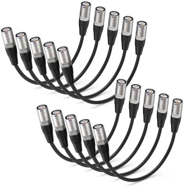 Main image of NUOSIYA Ethercon Cable, Shielded Cat 5e Ethernet Cable Compatible with EtherCON RJ45 Connectors in Silvery for Professional Audio, Video and Networking Applications (10, 1FT)