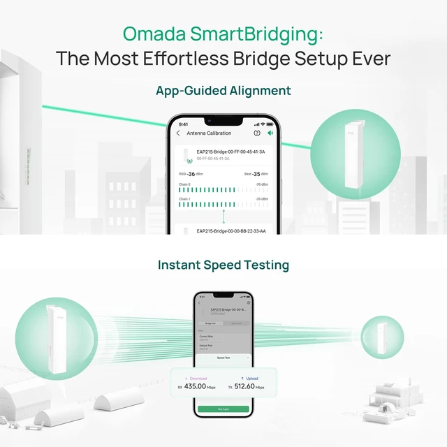 Alt view image 2 of 5 - TP-Link Omada EAP215-Bridge KIT ^^ 5 GHz 867 Mbps Point to Point Wireless Bridge ^^ Indoor/Outdoor Long Range Access Point, 3 Miles ^^ Mesh, MU-MIMO ^^ SDN Integrated ^^ Cloud Access & Omada Ap