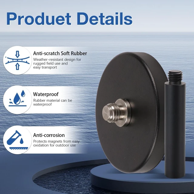 Alt view image 4 of 5 - DMITER GNSS Magnetic Mount, 5/8-11 Thread 100mm Rod GPS Antenna Base