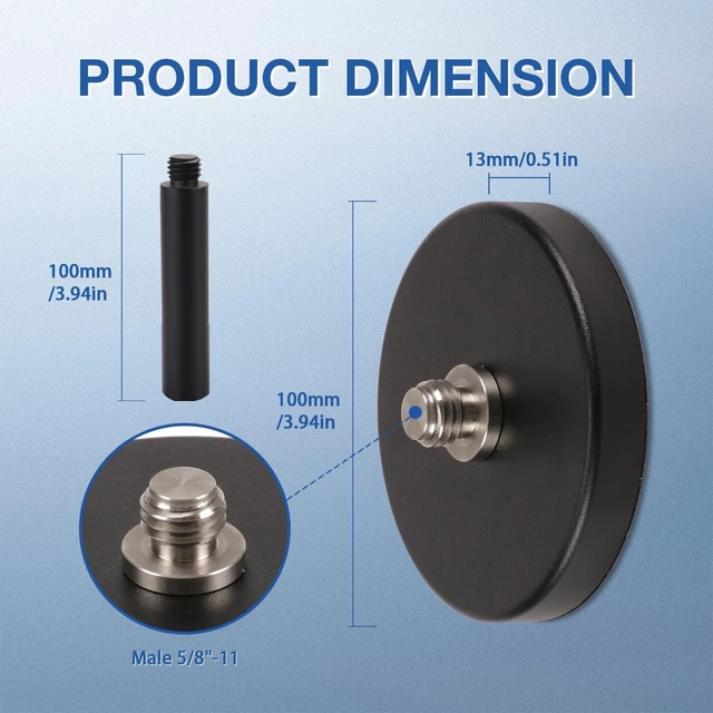Alt view image 2 of 5 - DMITER GNSS Magnetic Mount, 5/8-11 Thread 100mm Rod GPS Antenna Base