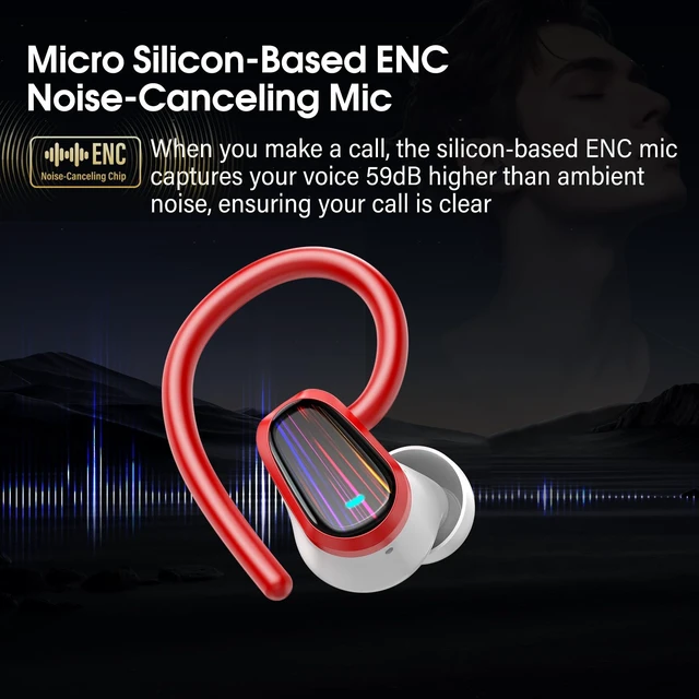Alt view image 4 of 5 - Wireless Earbuds Bluetooth 5.4, 50H Playtime Sport Earphones with Earhooks